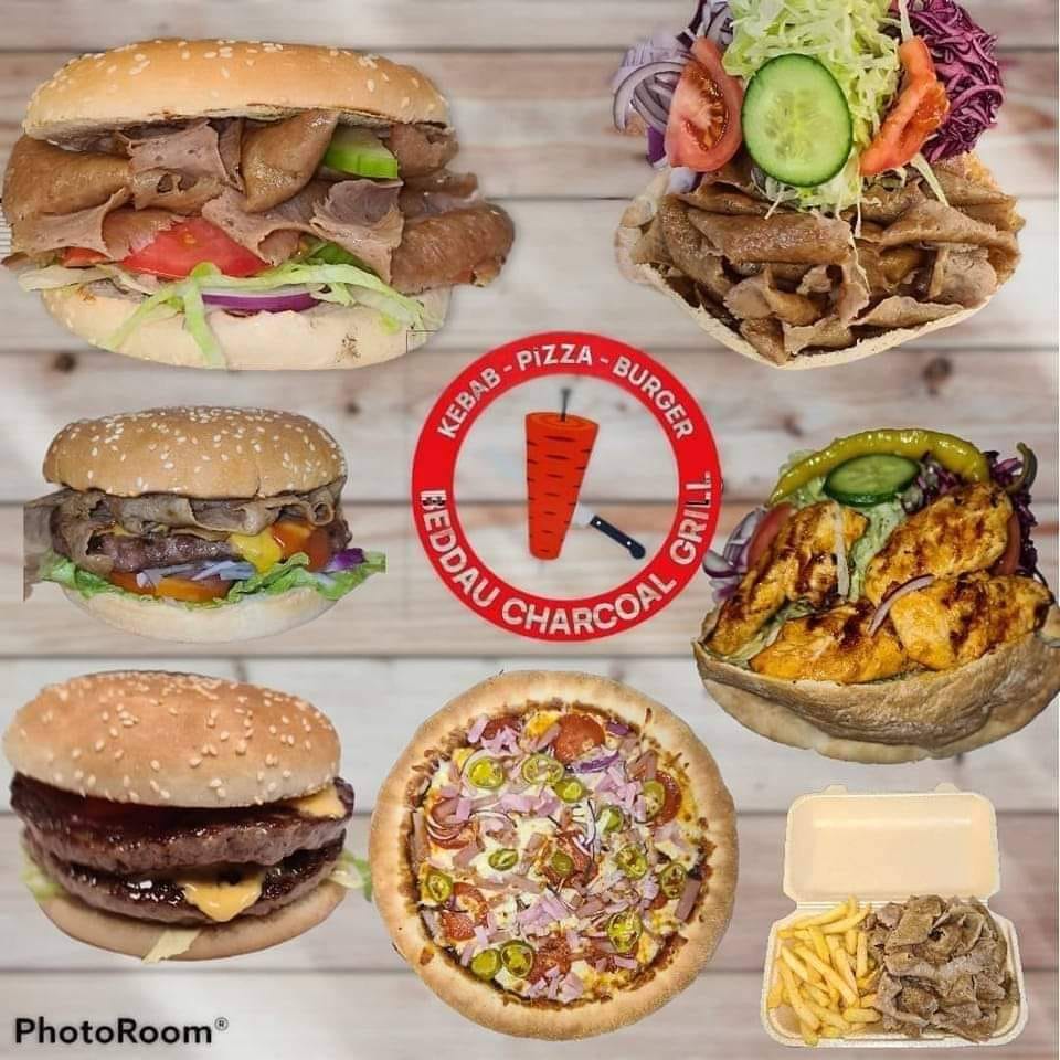 Flame-grilled burgers, kebabs, pizza and chips from Beddau Charcoal Grill